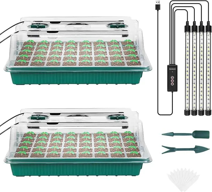 GrönStart™ Komplett Odlingstartkit – 80 Plantceller + Kraftfull LED Växtbelysning