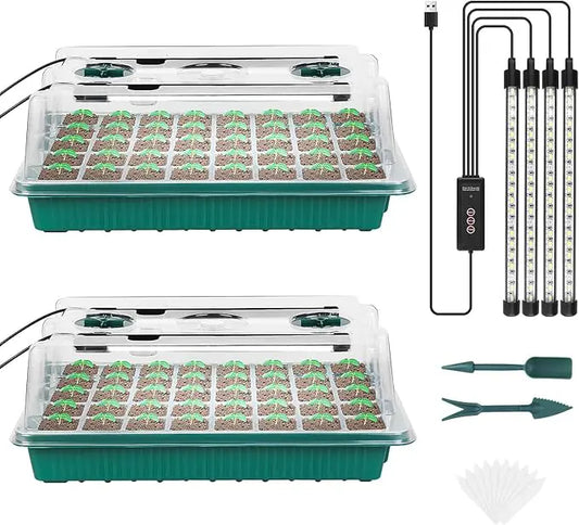 GrönStart™ Komplett Odlingstartkit – 80 Plantceller + Kraftfull LED Växtbelysning