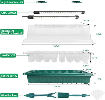 GrönStart™ Komplett Odlingstartkit – 80 Plantceller + Kraftfull LED Växtbelysning