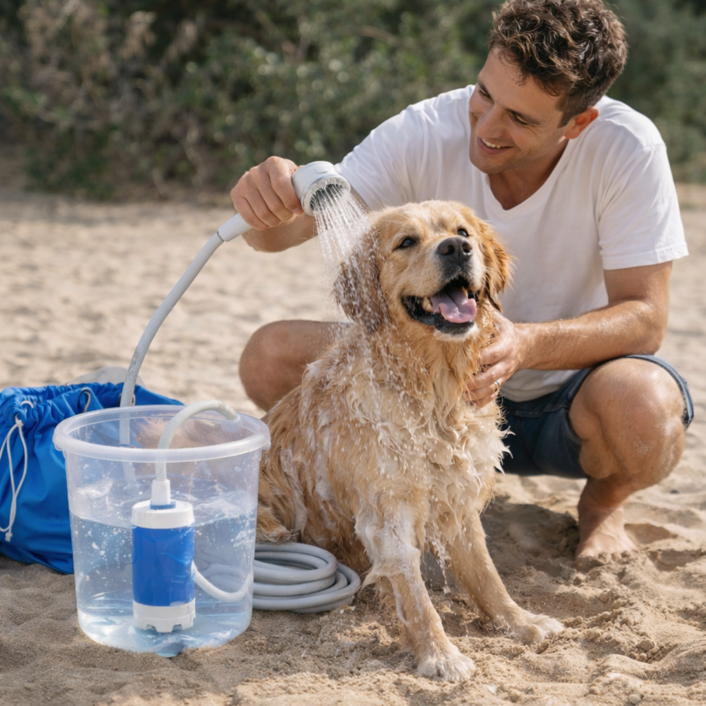 Nordfyn™ AquaFlow Pro – Duscha var du än är, utan kran eller el