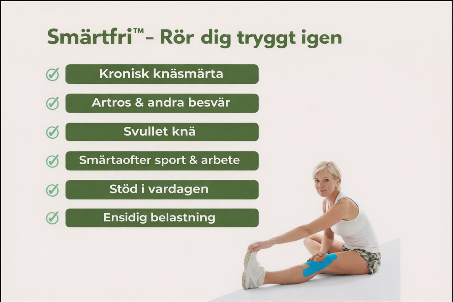 Smärtfri™ Knästöd – Lindra knäsmärta på 30 sekunder