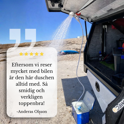 Nordfyn™ AquaFlow Pro – Duscha var du än är, utan kran eller el