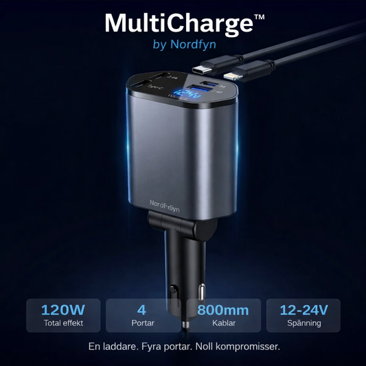 MultiCharge™ by Nordfyn – Ladda alla enheter samtidigt i bilen