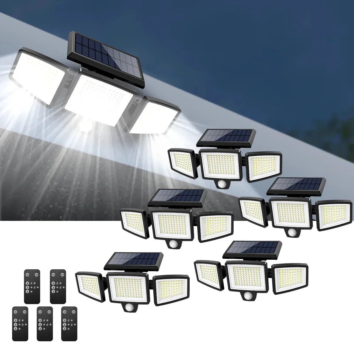 Nordfyn™ LumiGuard – Solcellslampa med Rörelsesensor (200 LED, Vattentät)