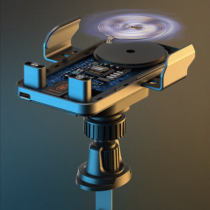 Nordfyn™ AutoCharge Pro Automatisk Bilhållare med Trådlös Laddning & 360° Rotation
