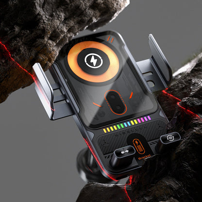 Nordfyn™ AutoCharge Pro Automatisk Bilhållare med Trådlös Laddning & 360° Rotation